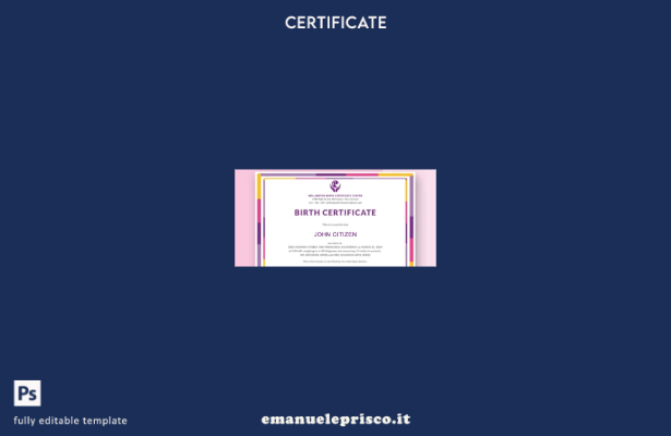 stile verificato Modello di certificato di nascita del centro certificato di nas